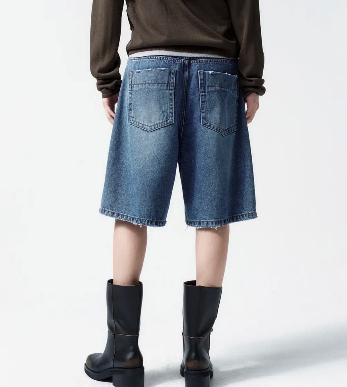 인사일런스우먼 와이드 버뮤다 데님팬츠 BLUE 상품이미지2