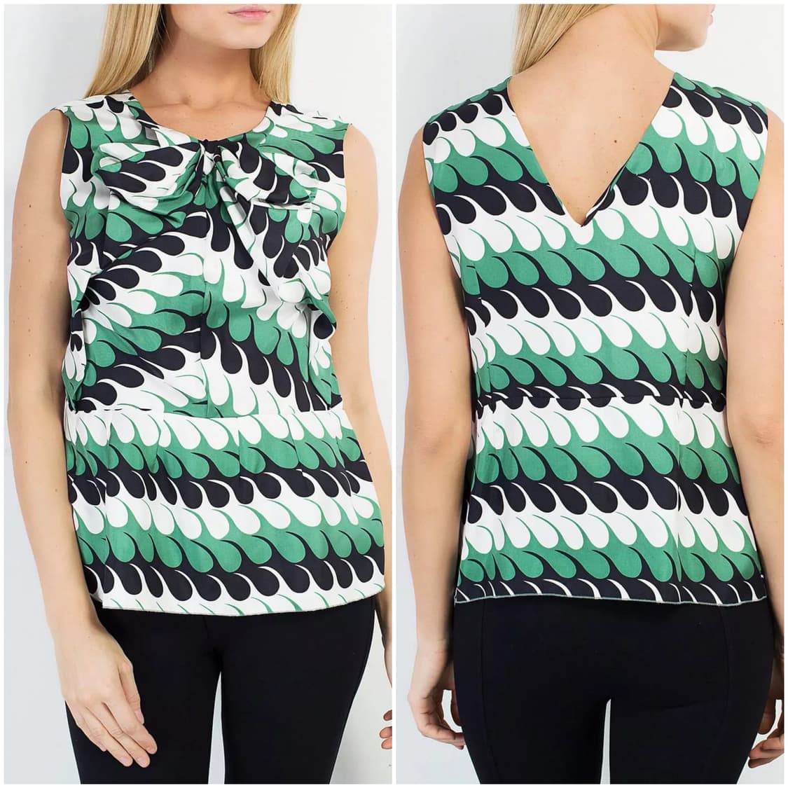 MARNI 마르니 리조트컬렉션 웨이브패턴 보우 실크 블라우스 상품이미지10