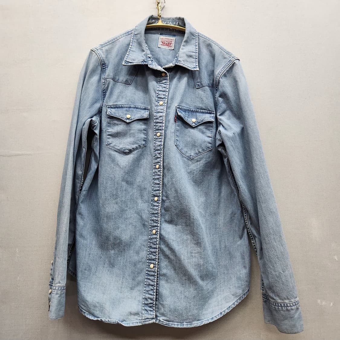 리바이스 웨스턴 워싱 데님 셔츠 M(M) 상품이미지1