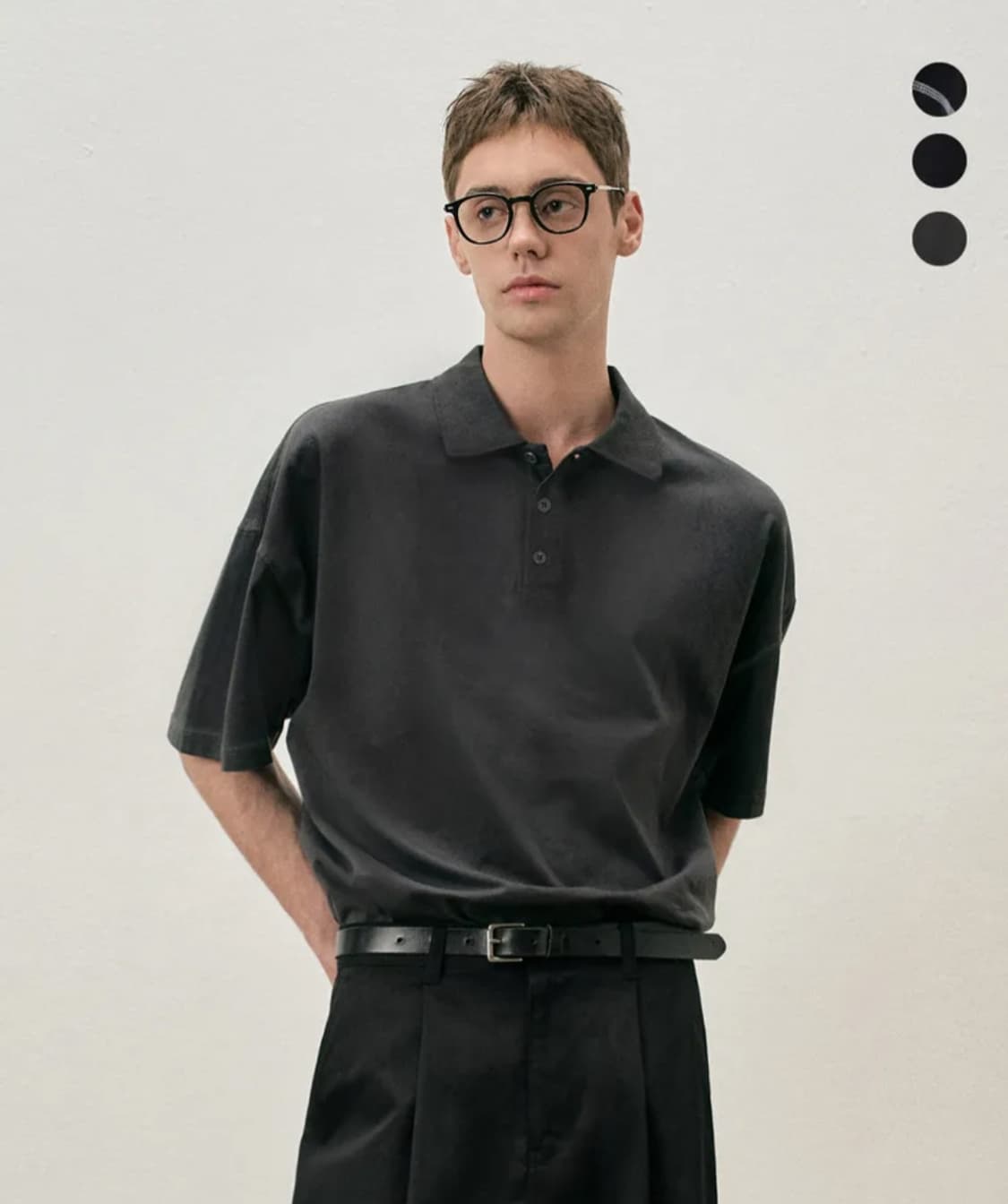 커스텀어클락 피그먼트 카라 티셔츠 M 상품이미지1