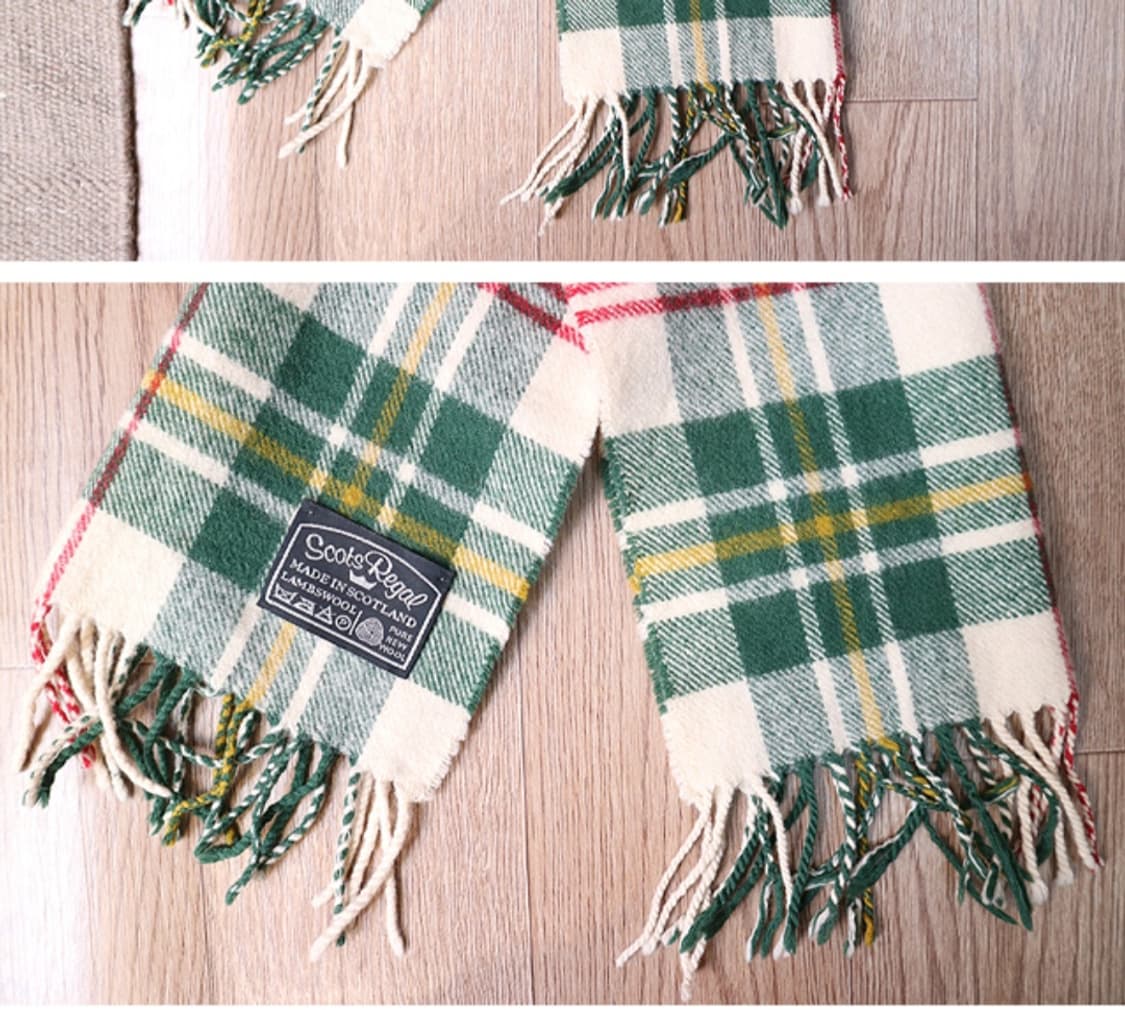스코틀랜드 메이드 scots regal 울100% 빈티지 체크 머플러   상품이미지3
