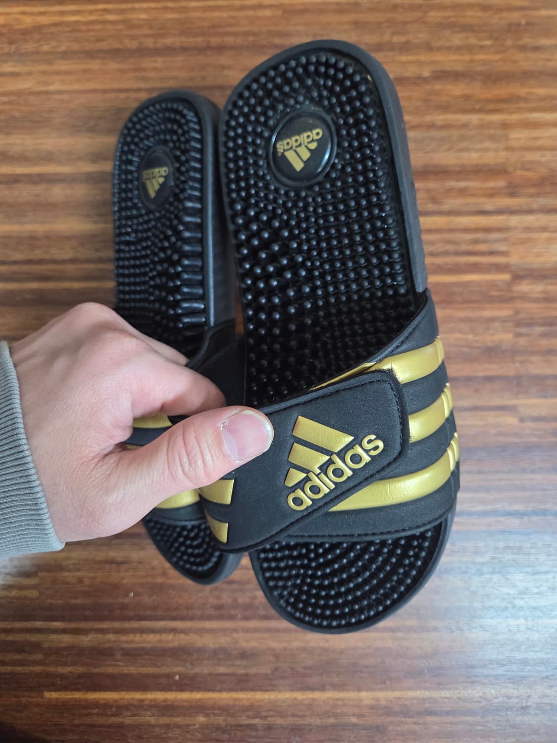 아디다스 아디사지 골드 벨크로 지압 슬리퍼 265 상품이미지5