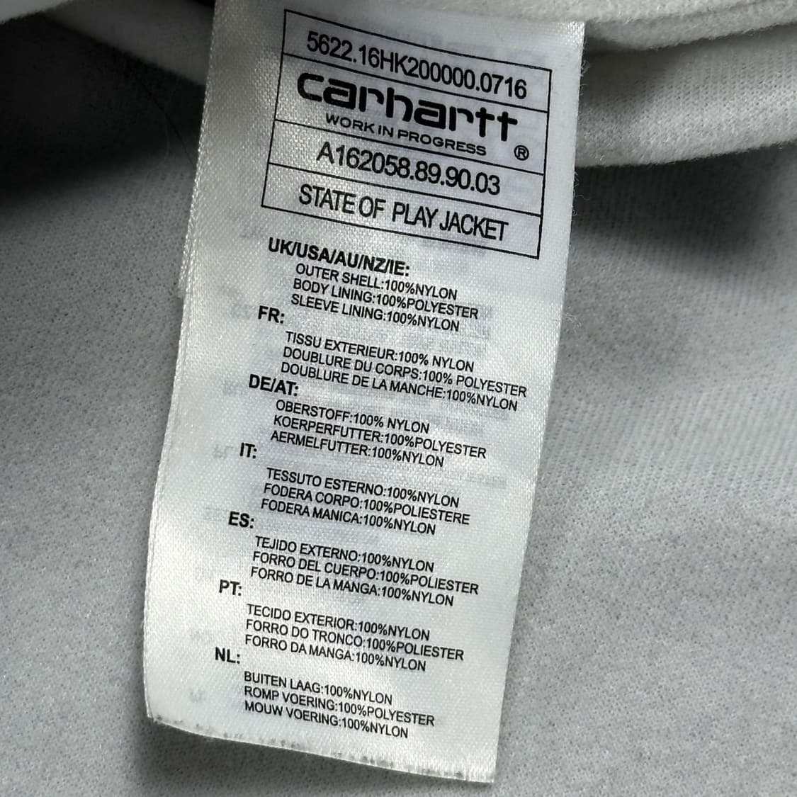 (크랙존재) 칼하트 wip 성조기 프린팅 코치자켓 블랙 L 상품이미지8