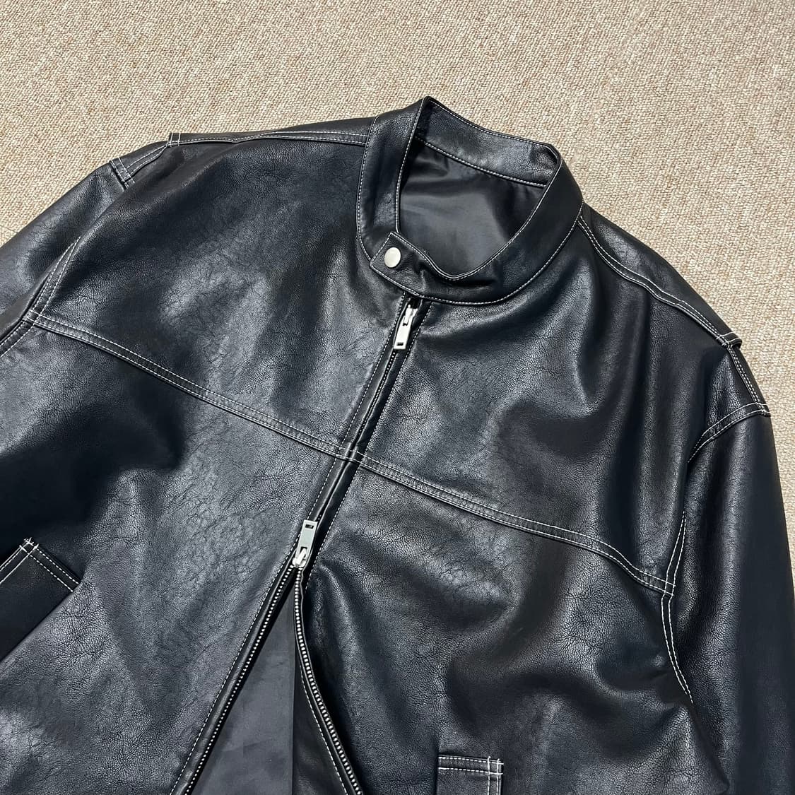 에잇세컨즈 레더 투웨이 바이커 자켓 상품이미지3