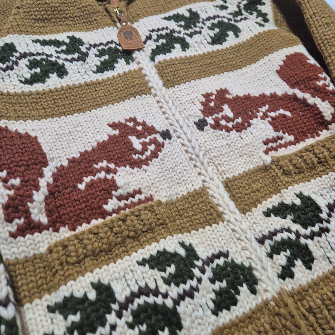 Canadian sweater 다람쥐 패턴 캐나다 코위찬 M 상품이미지2