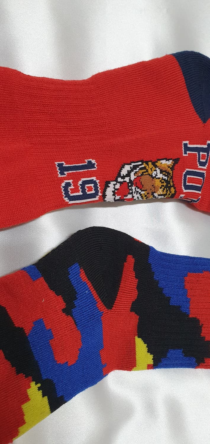 레드 블루 옐로우 폴로 랄프로렌 호랑이 범 추상화 양말 상품이미지5