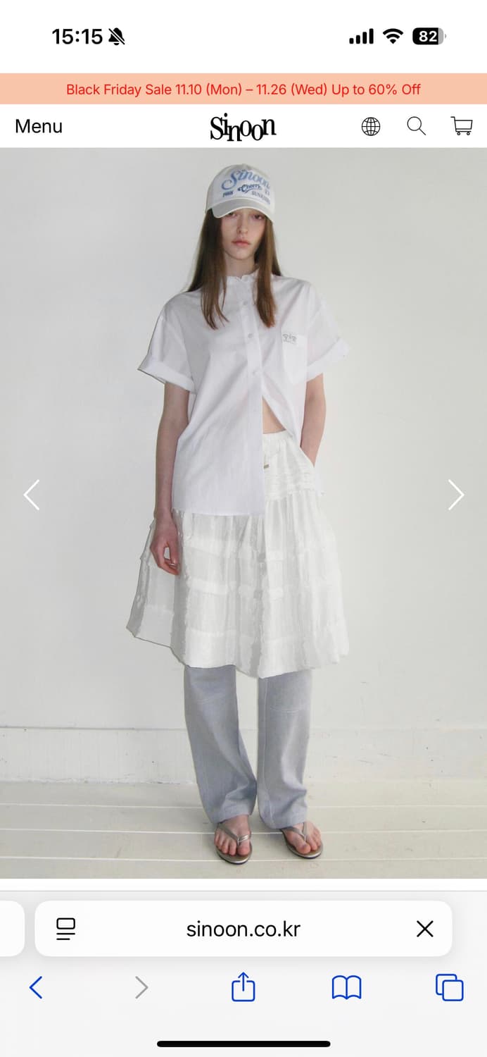 시눈 하프 슬리브 코튼 셔츠 상품이미지2