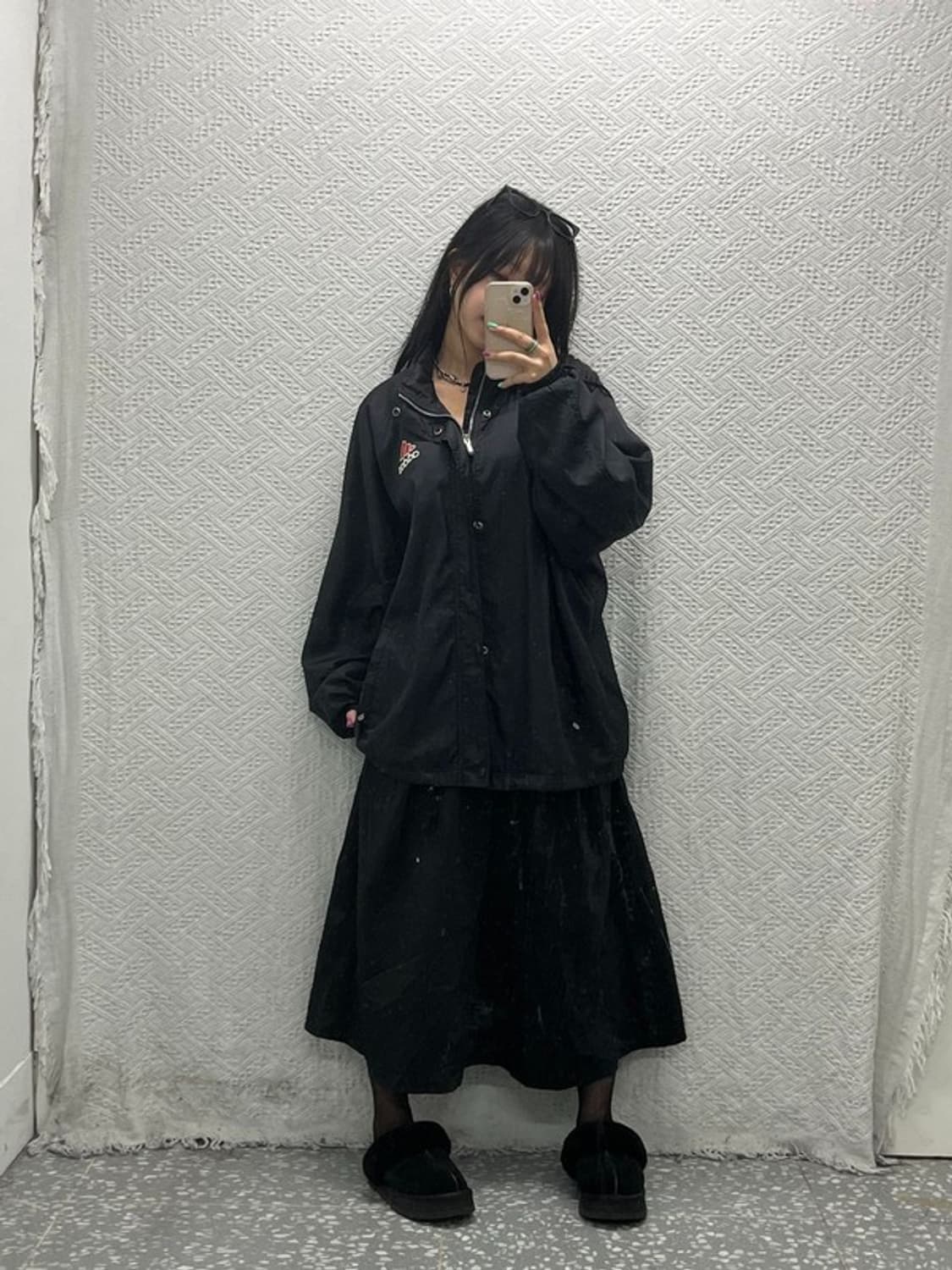 아디다스 올드스쿨 빅로고 오버핏 바람막이 자켓 105 C06614 상품이미지2