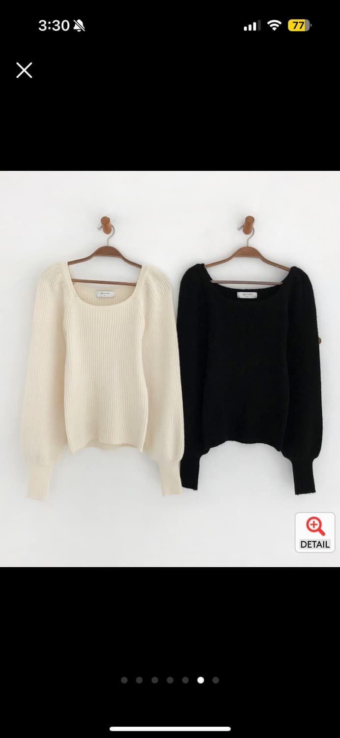 육육걸즈 퓨어 스퀘어 니트 블랙 상품이미지1