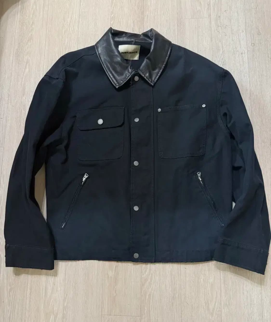 (105) 인사일런스 24ss 레더카라 흑청자켓 상품이미지4