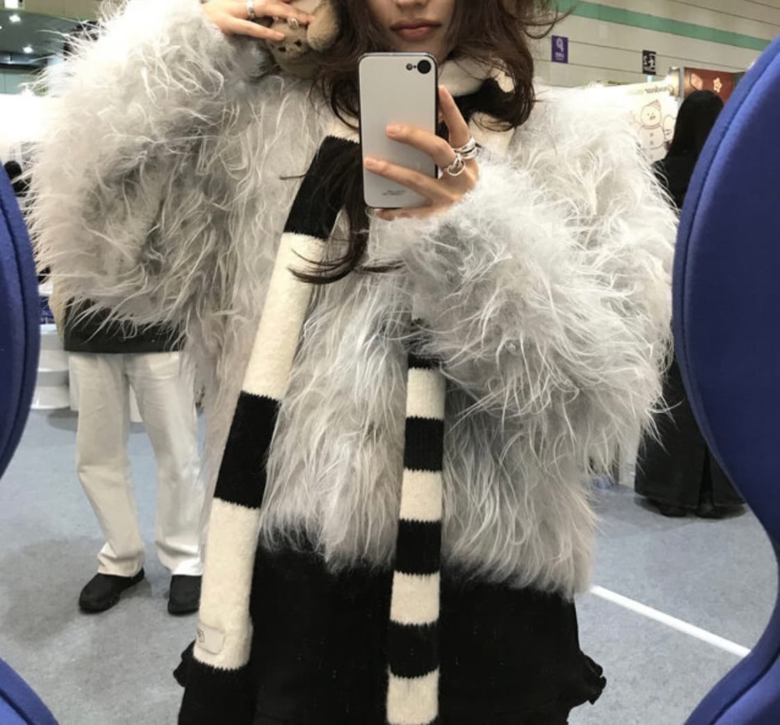 헤어리 퍼 가디건  상품이미지1