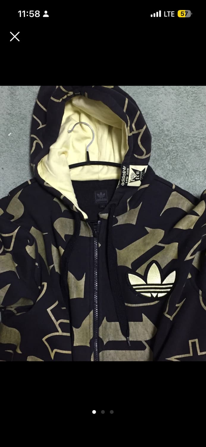 아디다스 희귀 레어 패턴 기모 후드집업 상품이미지1
