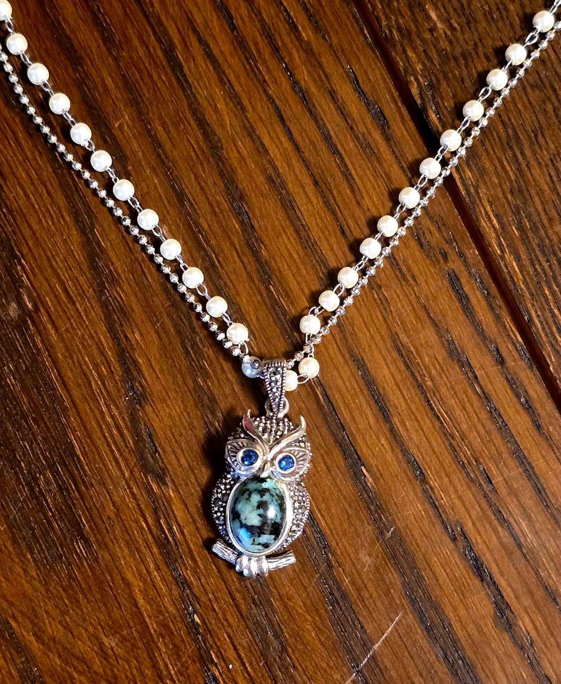 터키석 부엉이 팬던트 은 목걸이 상품이미지6