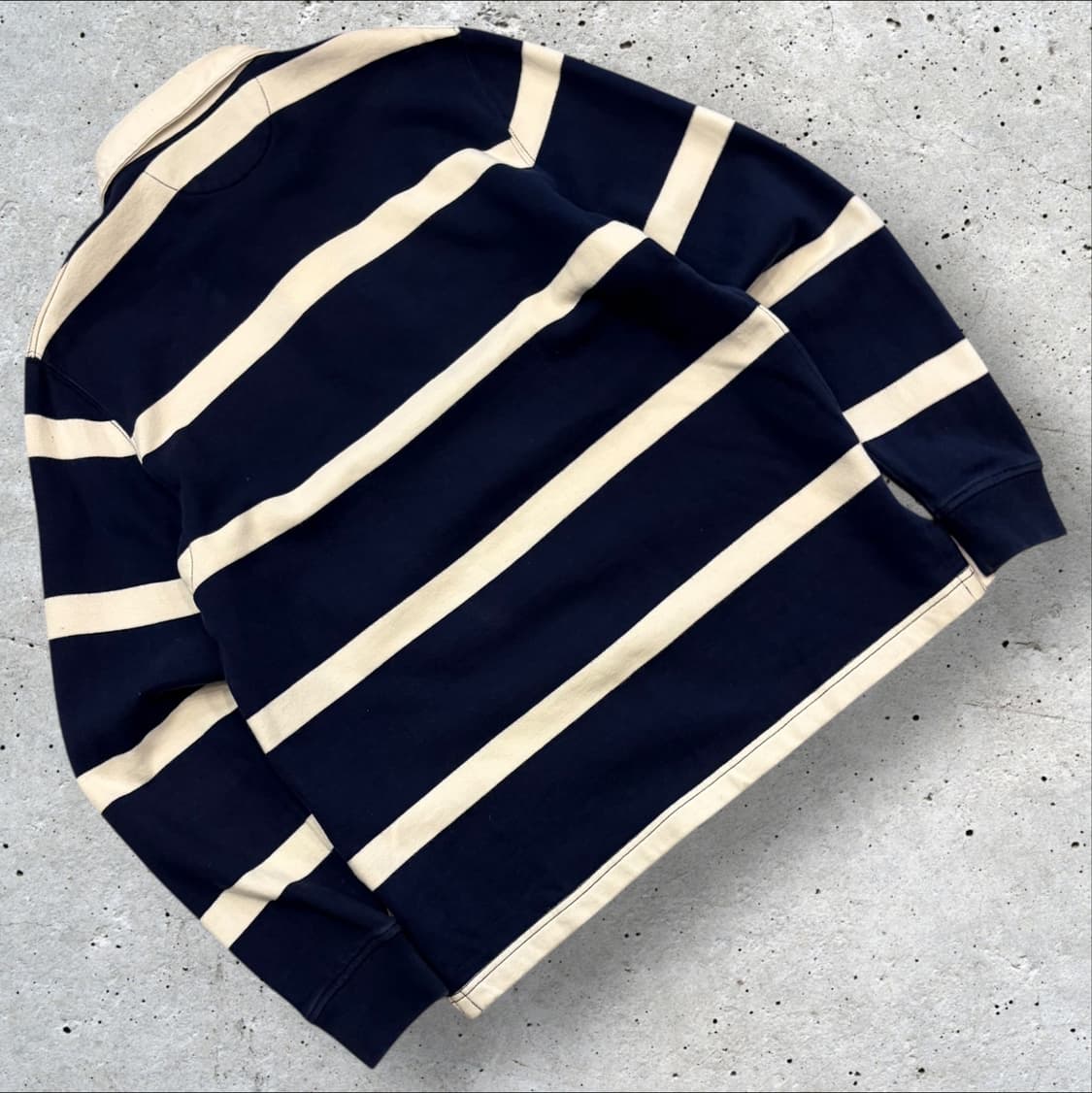 [M] 폴로 랄프로렌 큐알 신형 스트라이프 럭비티 네이비 B757 상품이미지2