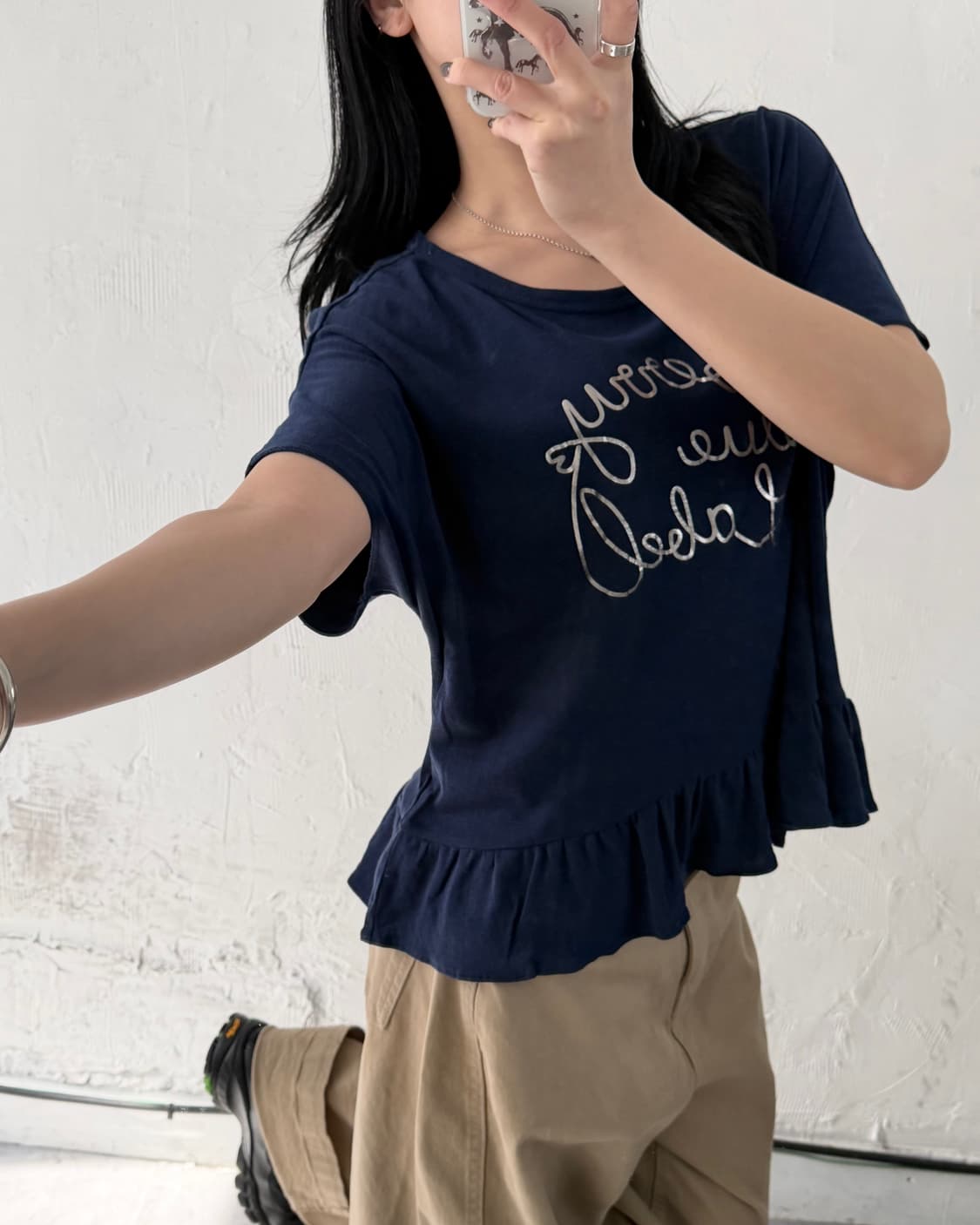 Burberry 버버리 블루라벨 레터링로고 프릴 탑  상품이미지2