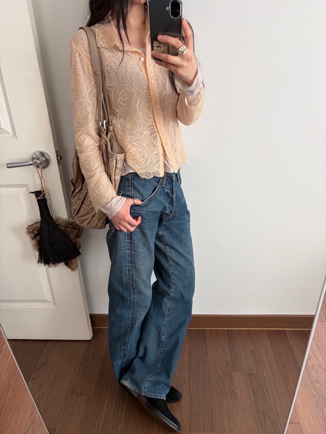 rose stitch sheer blouse 상품이미지2