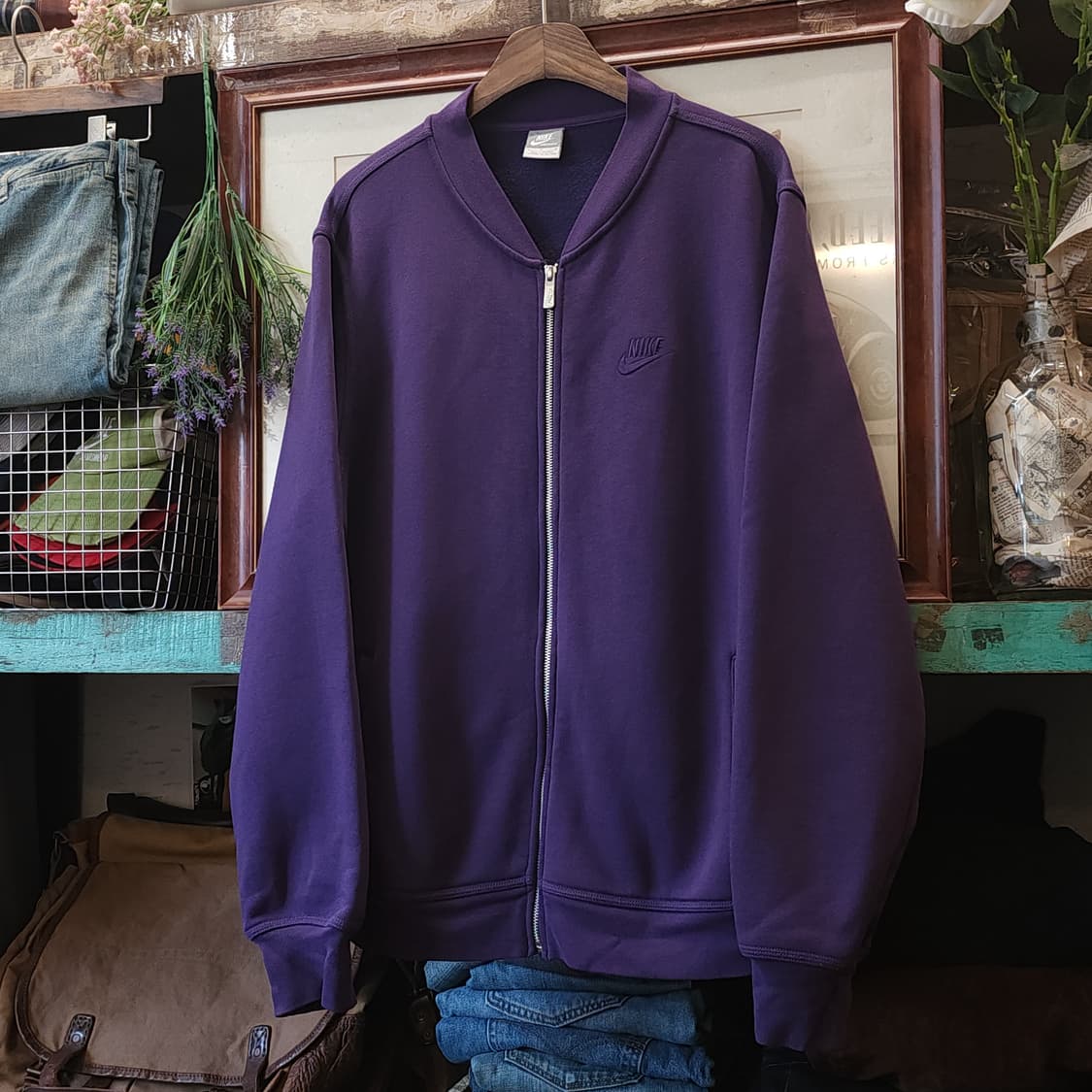 나이키 마원 집업 자켓 퍼플컬러 기모 라이닝 L 상품이미지1