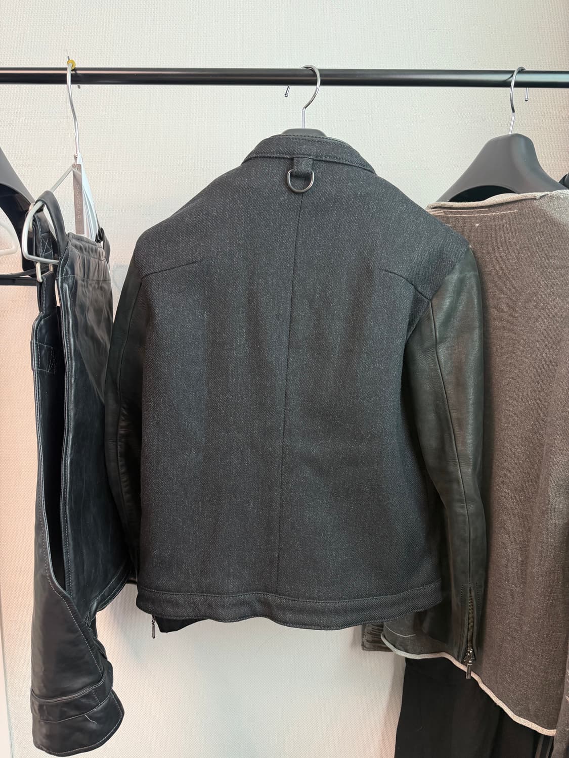 야스유키 이시이 레이어드 레더 자켓 상품이미지4