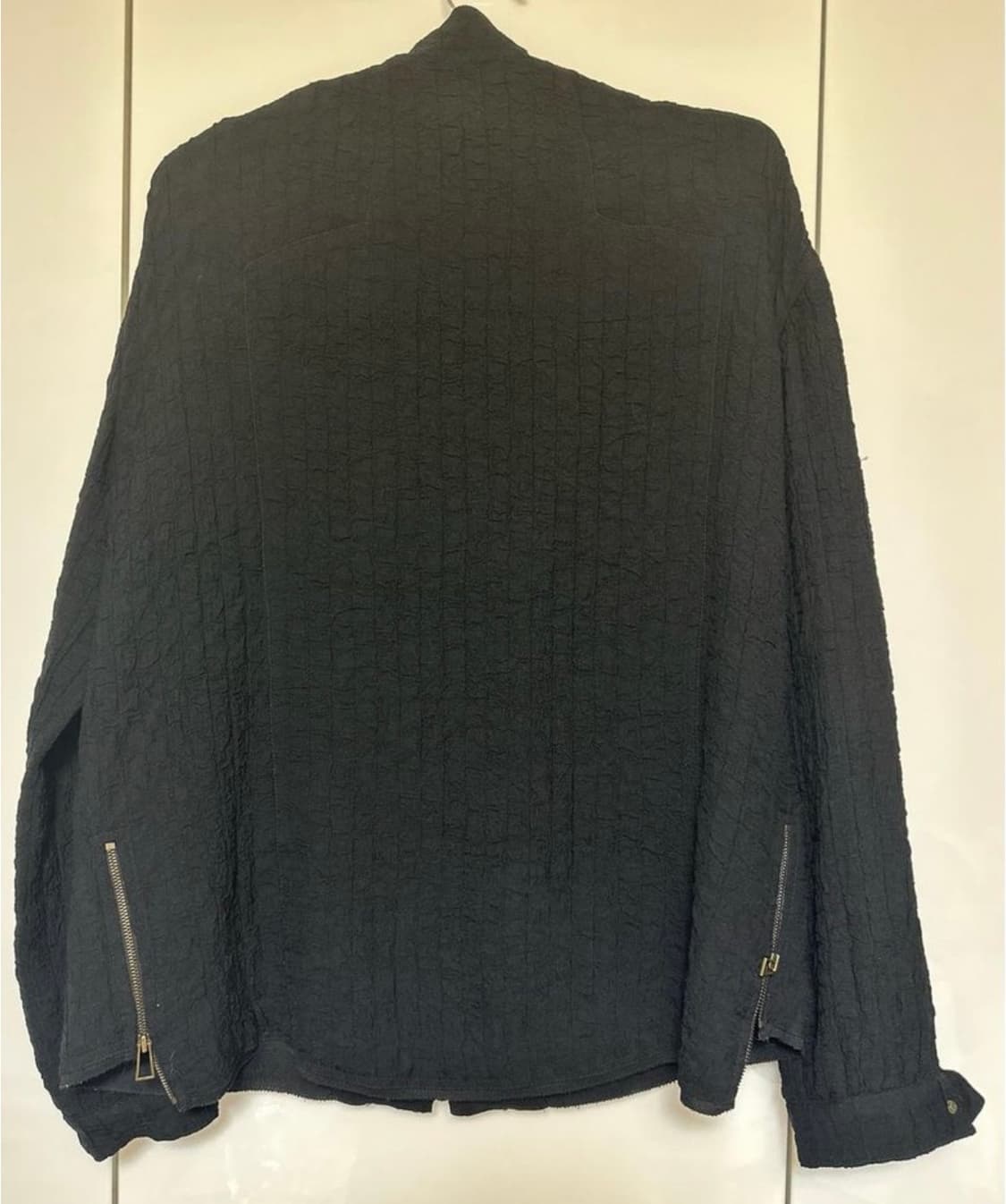 SYSTEM 블랙 텍스쳐 봄버 자켓 상품이미지6