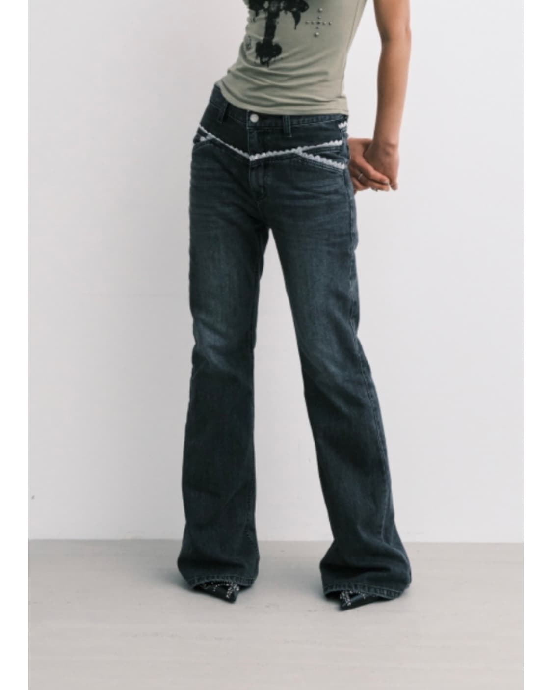 미드나잇무브 MIDNIGHT MOVE lace bt pants black 상품이미지1