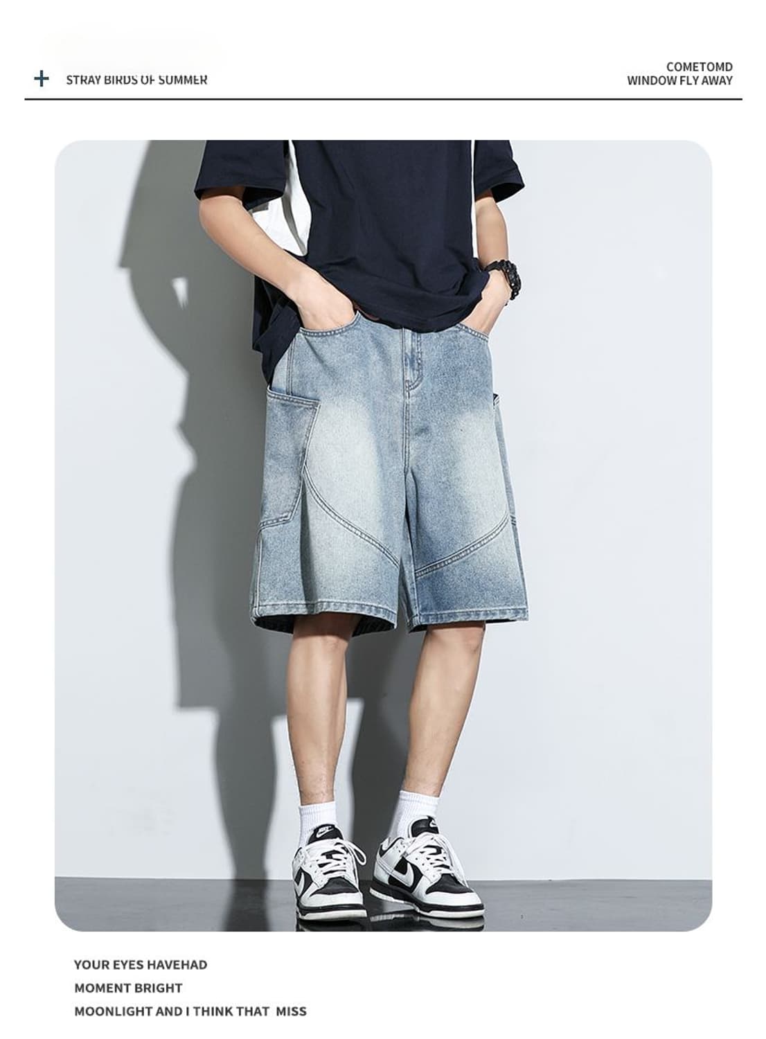 남성용 데님 청바지 반바지 의류 상품이미지3