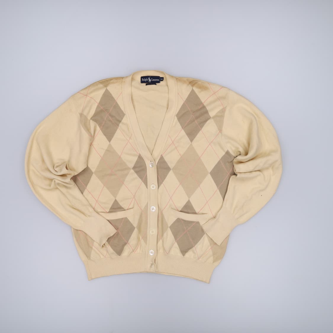 100 폴로 아가일 코튼 가디건 0325H1 상품이미지1