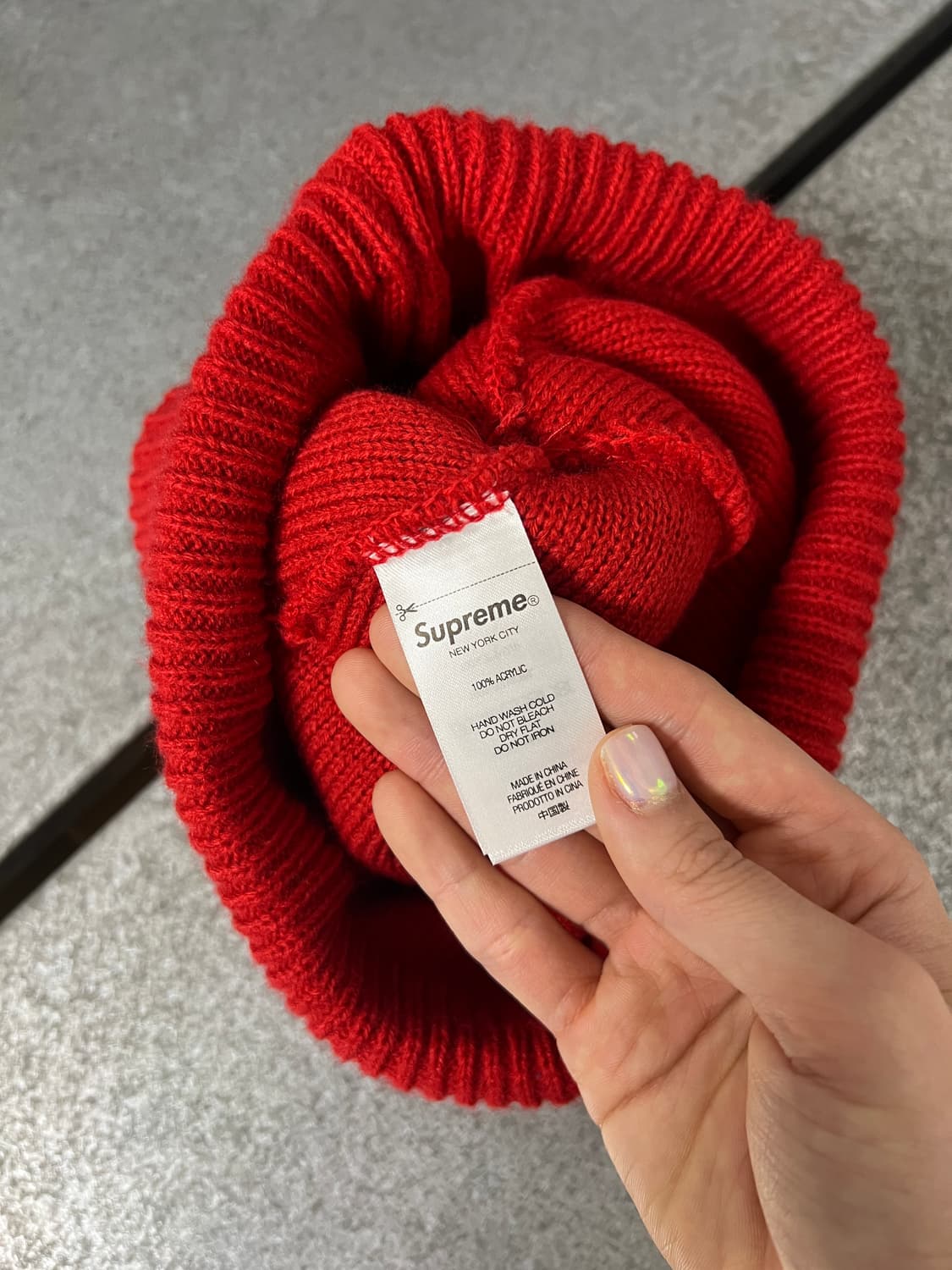 Supreme-Big Stripe Beanie(Red)  상품이미지3