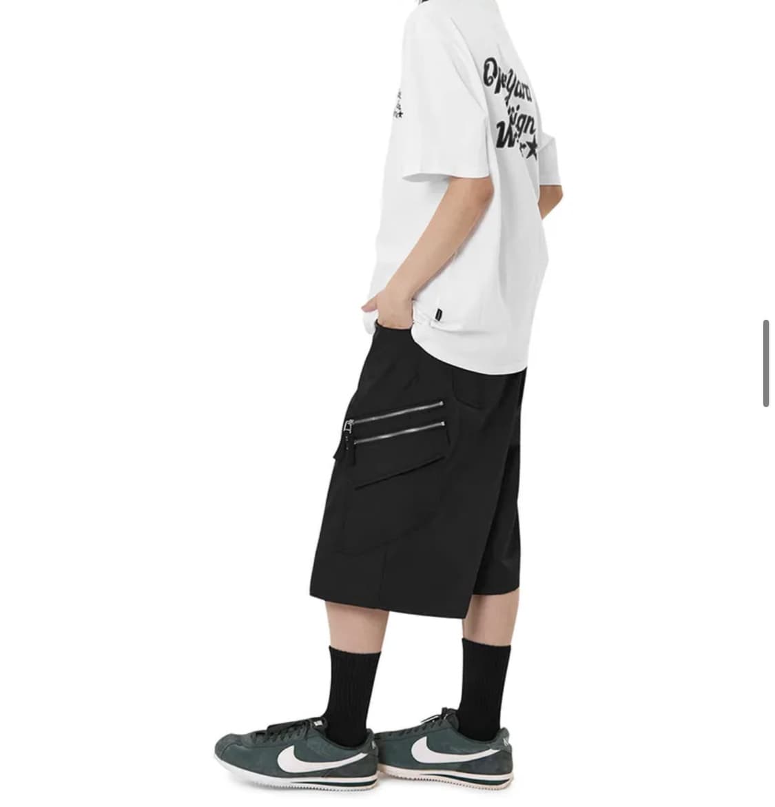 오와이 |  MULTI ZIP CARGO SHORTS - BLACK 상품이미지3