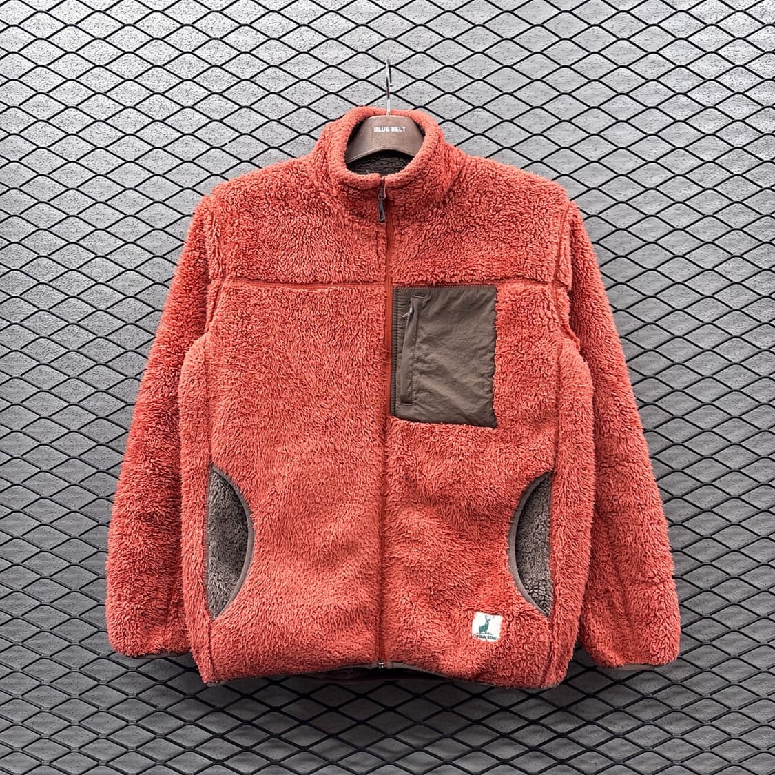 CAPTAIN STAG 컬러블럭 플리스 자켓 오픈포켓 디테일 레드 상품이미지2