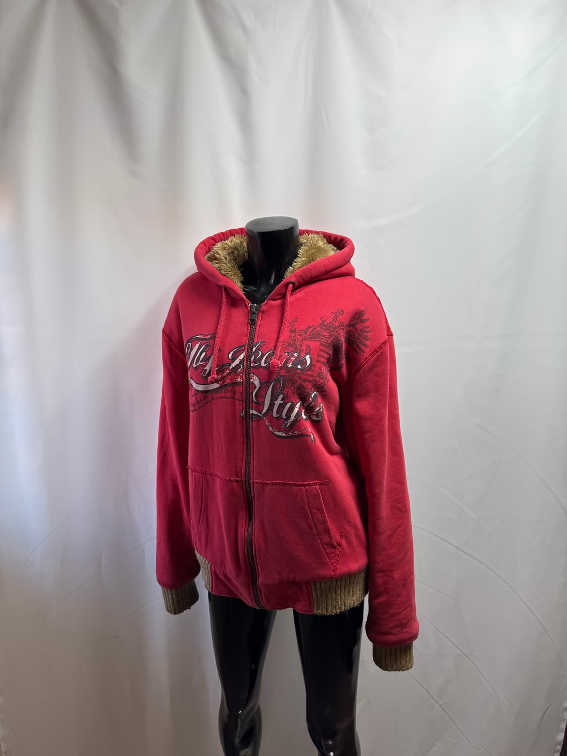 tbj jeans co / y2k 프린팅 플러프 후드 집업 상품이미지1