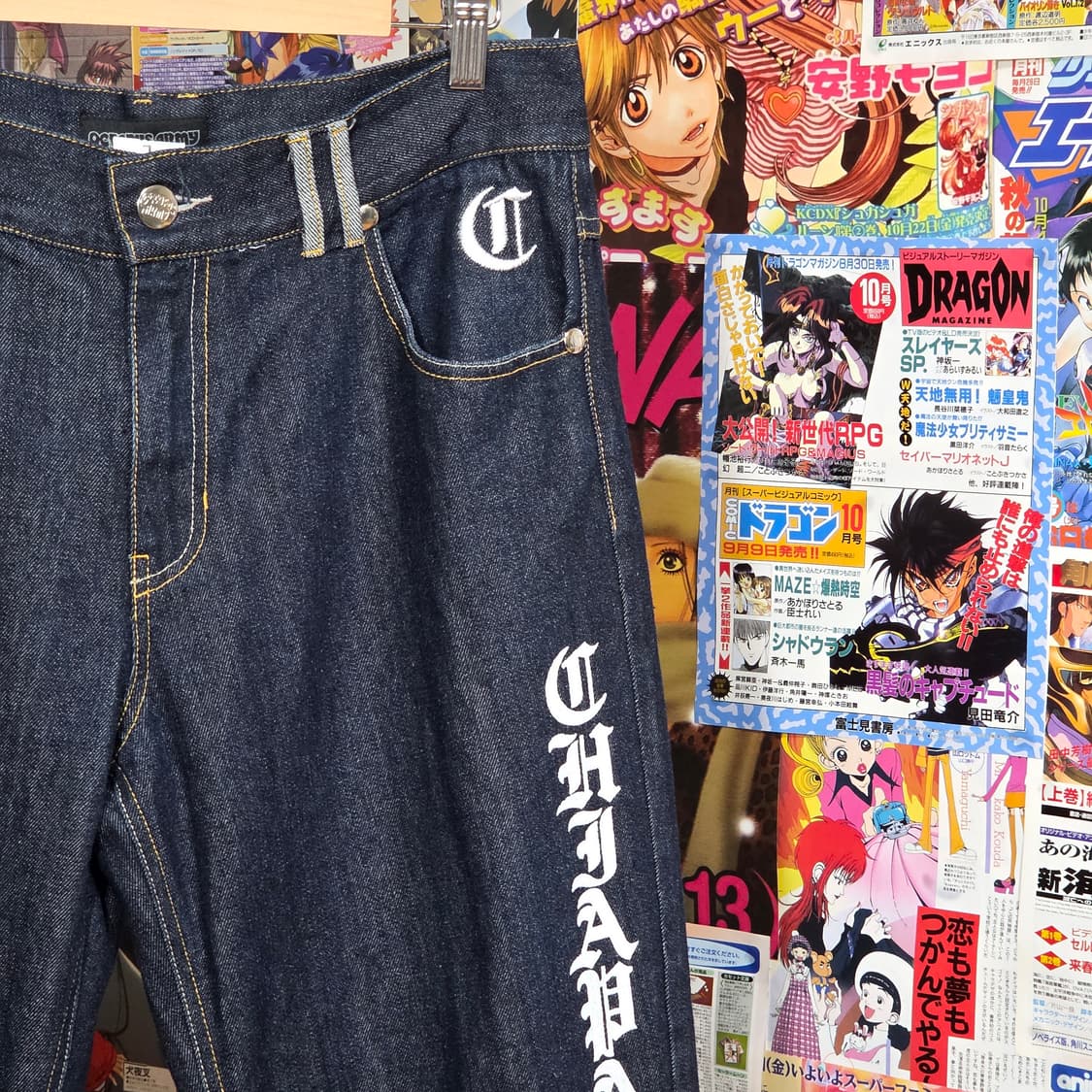 JPN 옥토퍼스 아미 프린팅 생지 데님 팬츠 상품이미지5