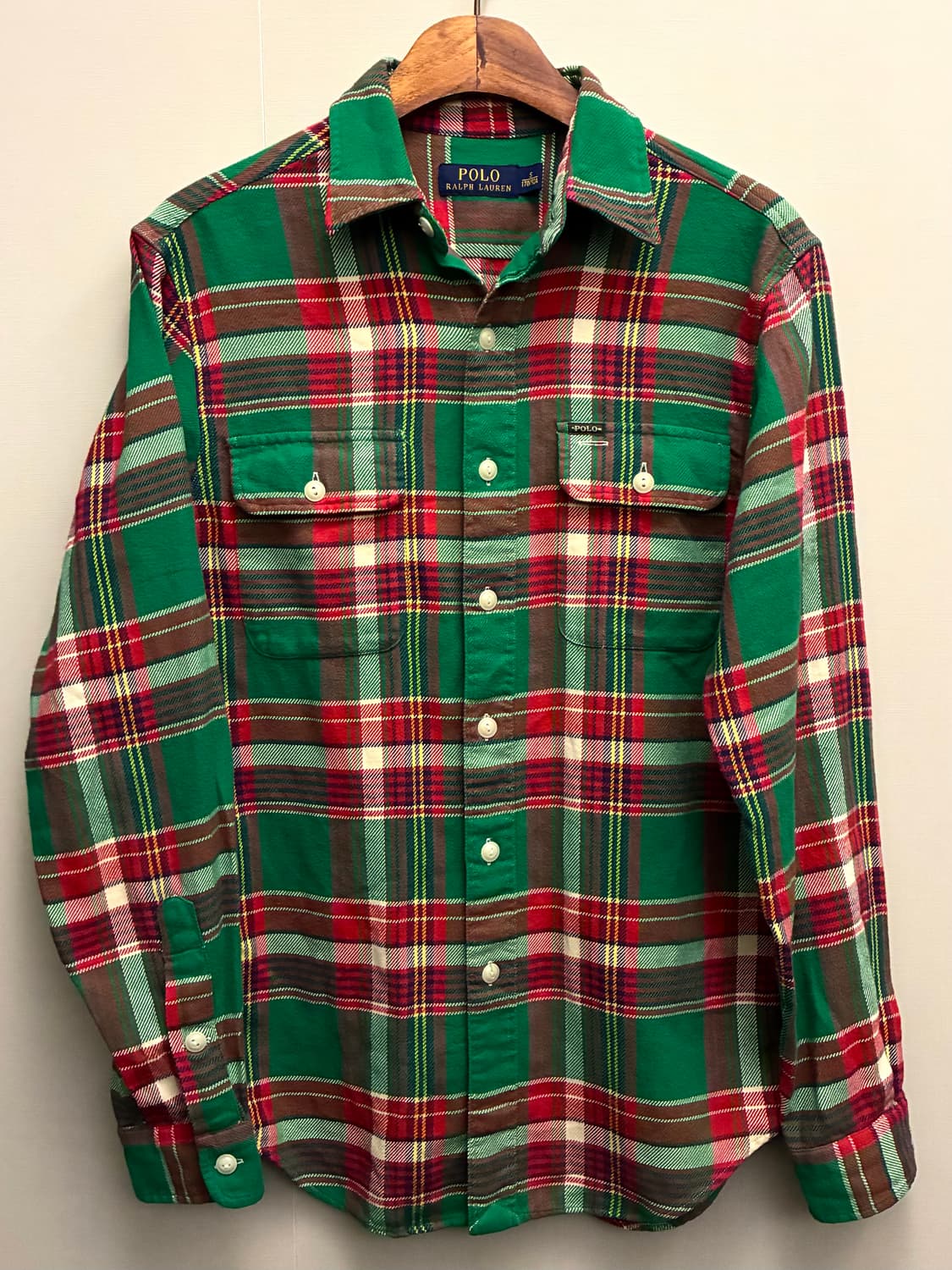 (S/100)POLO 폴로랄프로렌 코튼 투포켓 플란넬 체크셔츠 상품이미지1