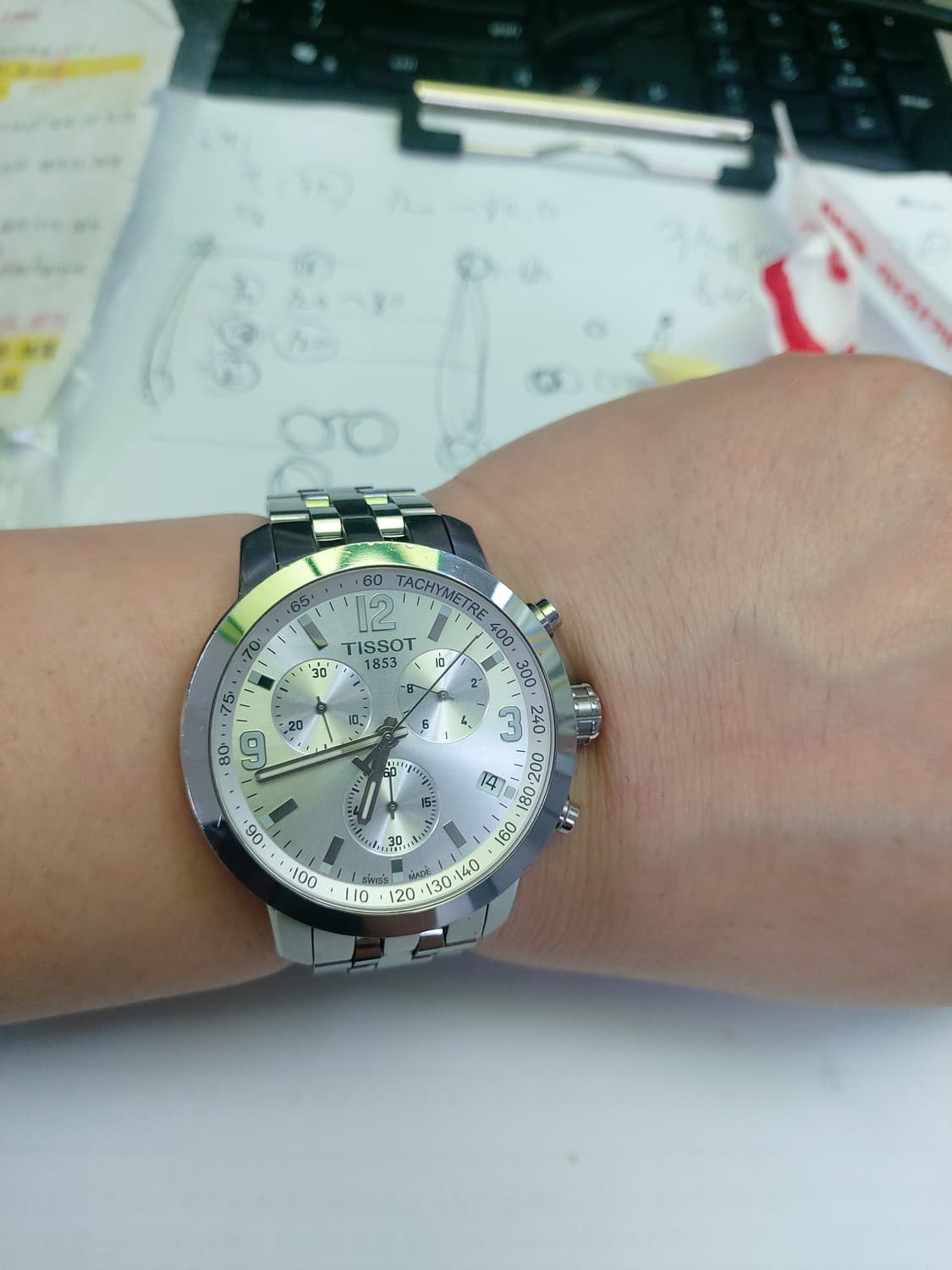 깔끔한 티쏘 prc200 은판 시계 상품이미지4