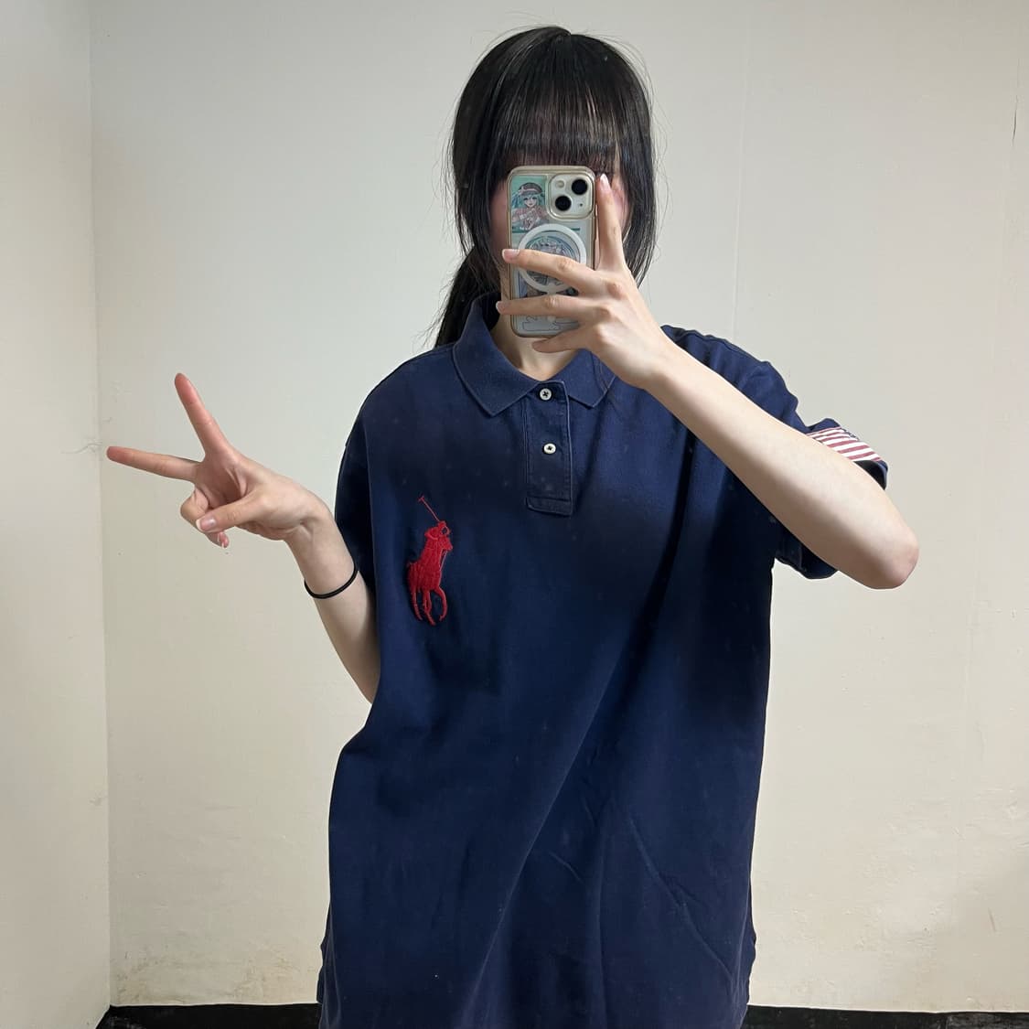 Polo navy big pony USA collar tee 상품이미지2