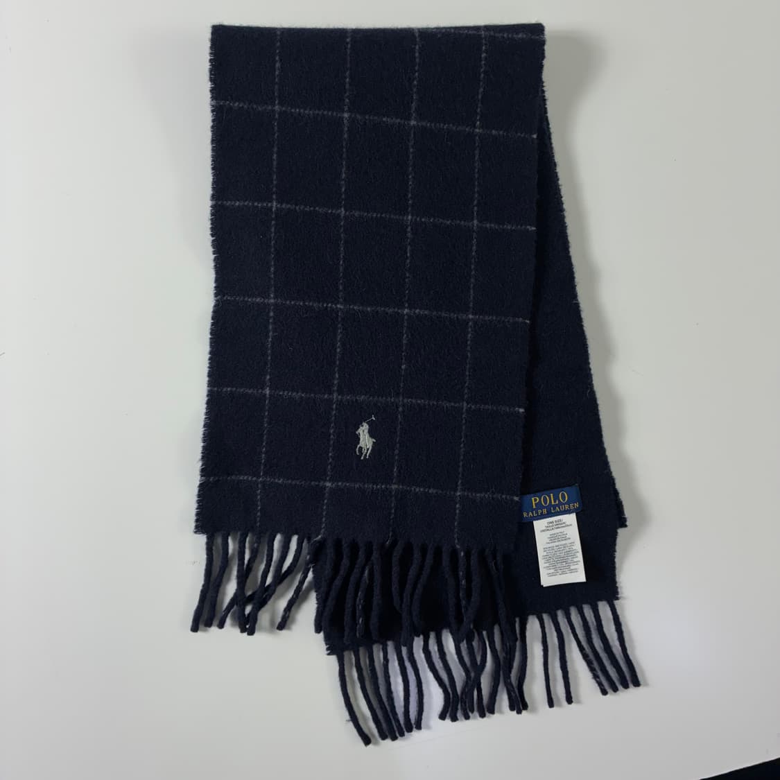 Polo  폴로 랄프로렌 네이비 울 체크 머플러  상품이미지1