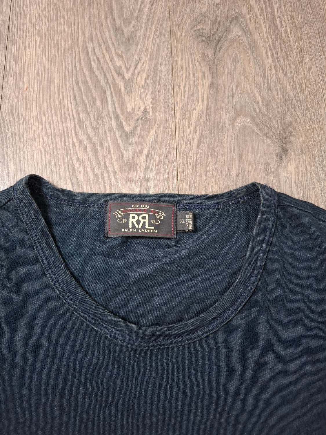 XL RRL 더블알엘 인디고 코튼 크루넥 포켓 반팔 티셔츠 네이비 상품이미지3