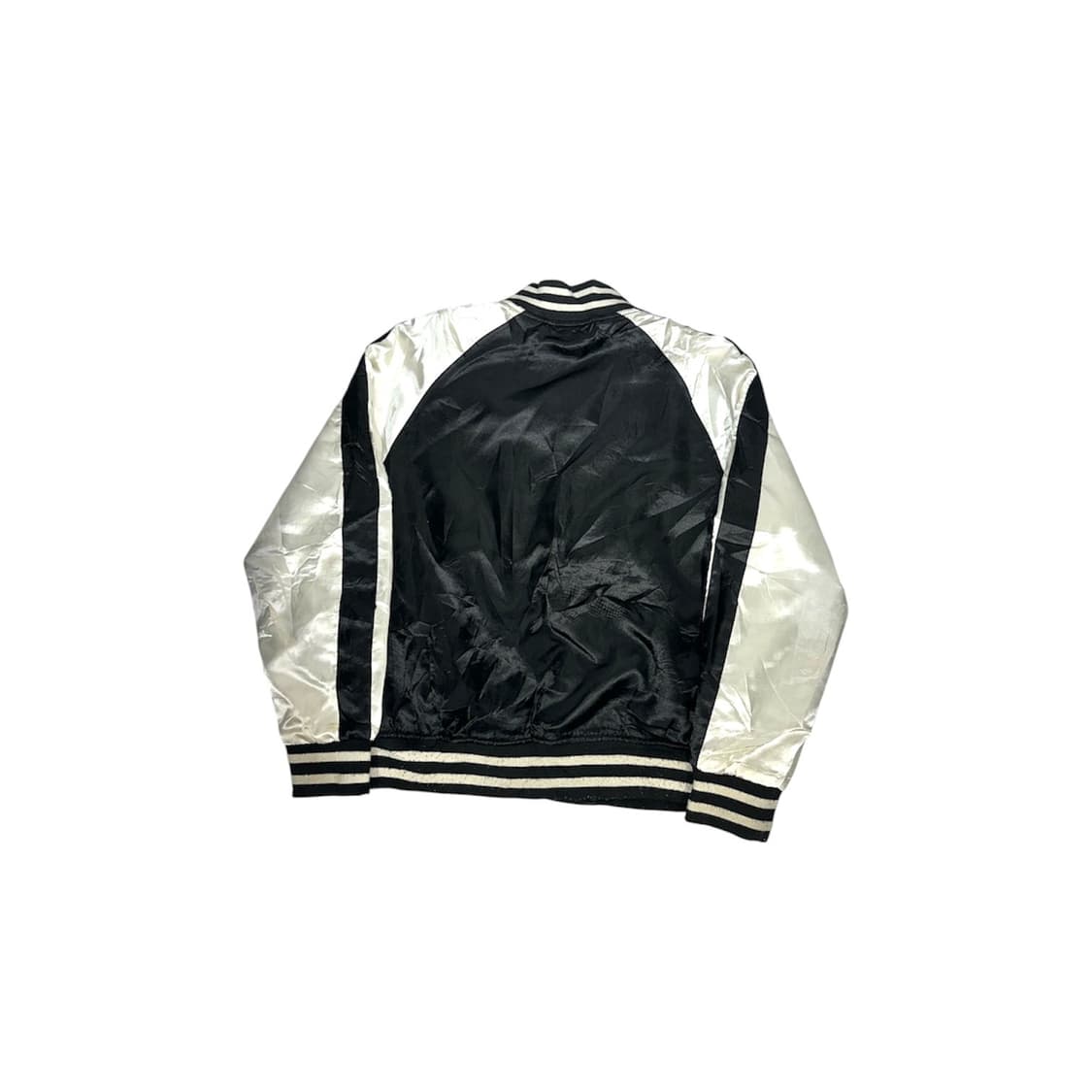 일본 빈티지 꽃 자수 스카잔 화이트 블랙 크롭 자켓 M 상품이미지5