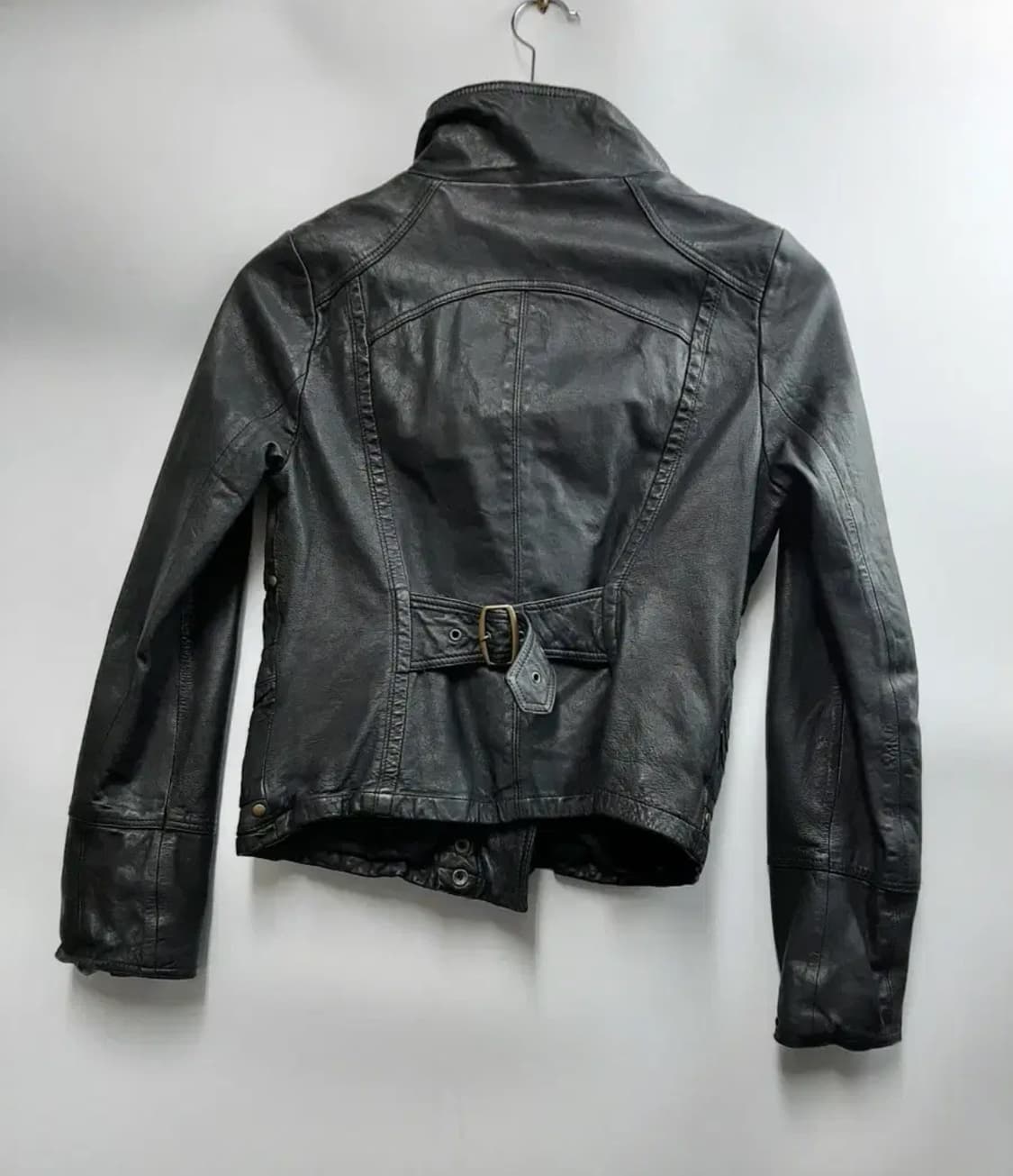 양가죽 하이넥 레더 자켓 상품이미지2