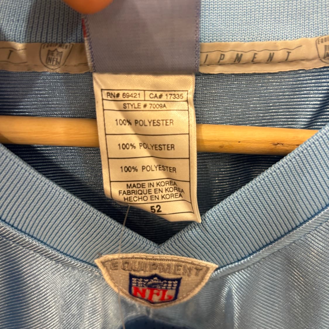 NFL X 리복 LA차저스 스카이블루 럭비져지 XL 상품이미지8