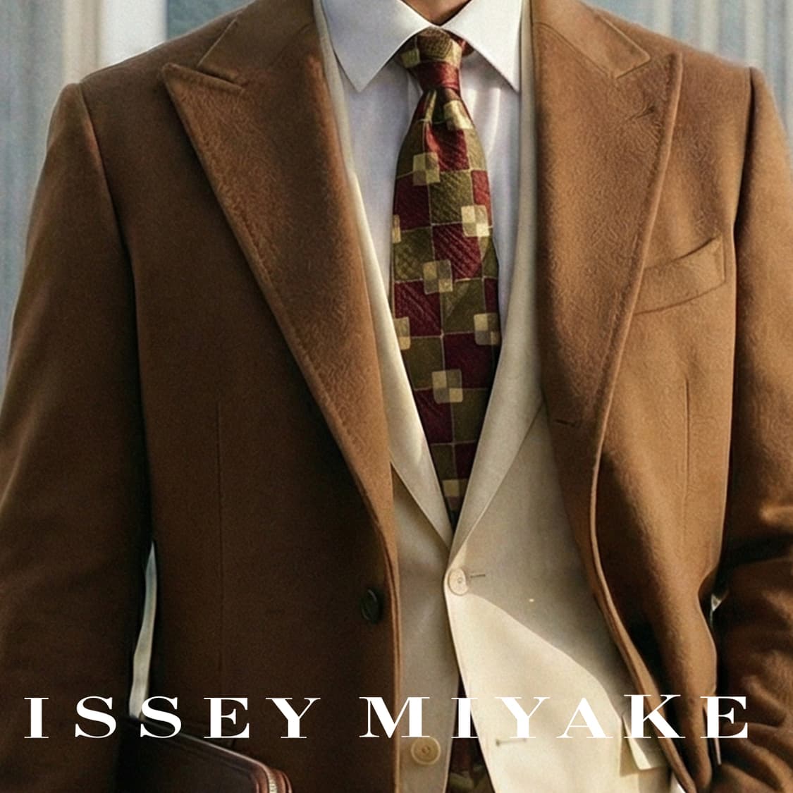 이세이 미야케 실크 브라운 기하 넥타이 9.1cm A+~A등급 K1911 상품이미지1
