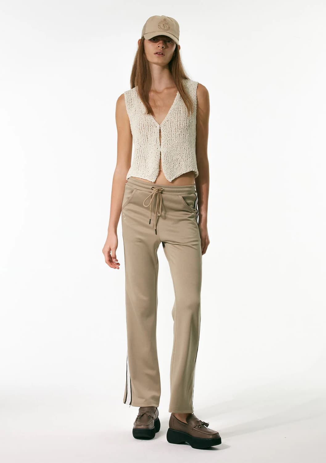 오픈와이와이 22ss 테이프드 져지 트랙 팬츠 베이지/더오픈프로덕트 상품이미지2