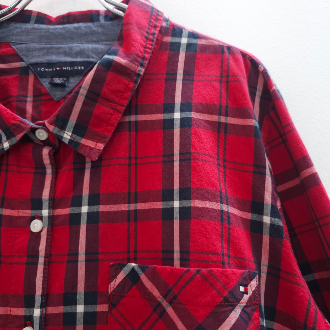 타미힐피커 레드 체크 셔츠 상품이미지3