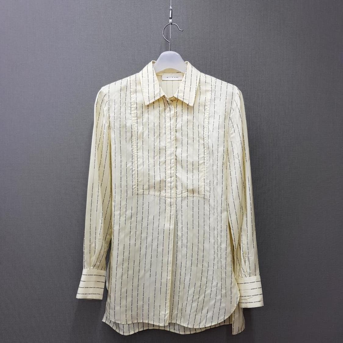 미샤  레터 스트라이프 실크 셔츠 블라우스 85-97-160 사이즈 상품이미지1