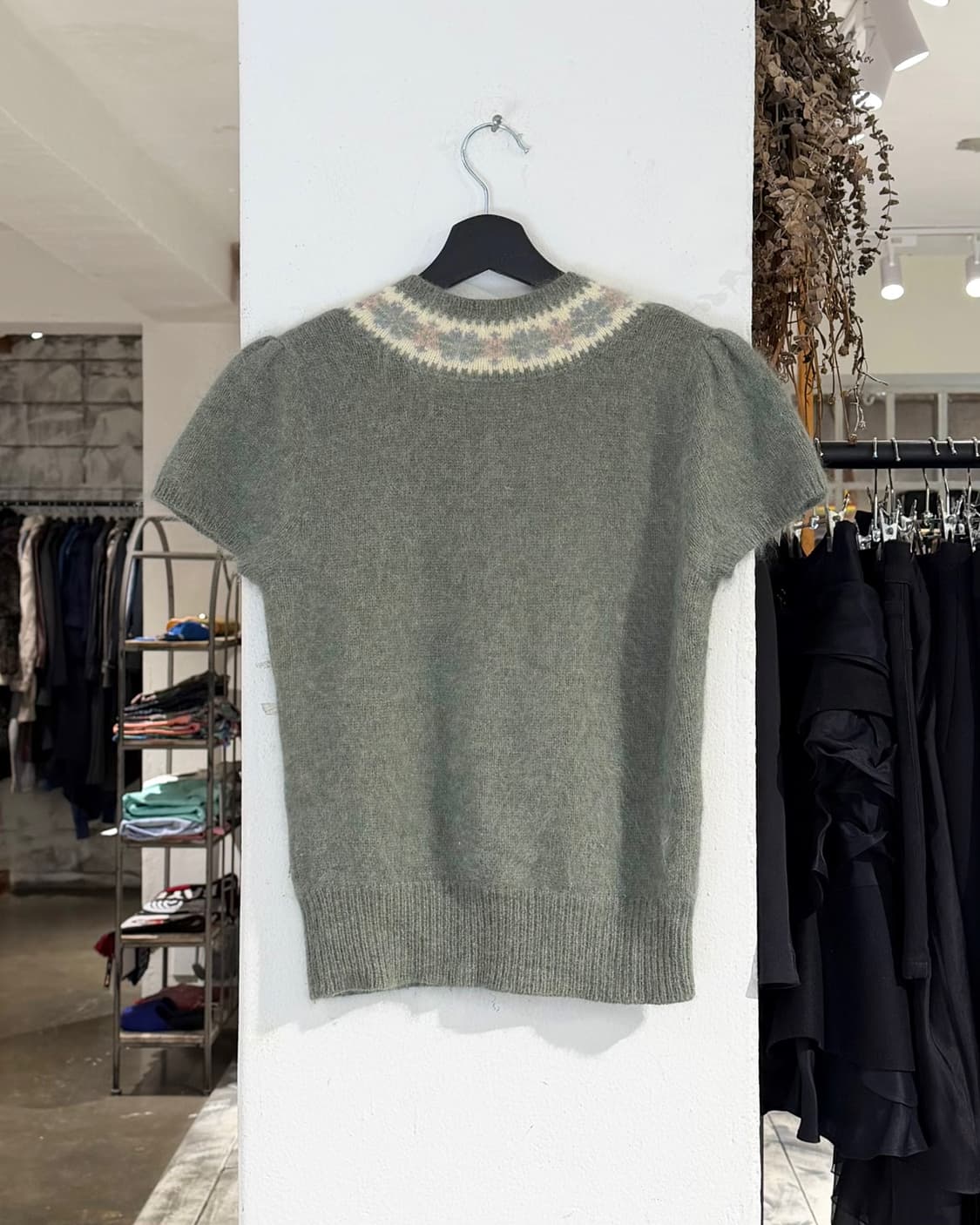 랄프로렌 민트 앙고라 혼방 페어 아일 하프 슬리브 가디건 상품이미지6