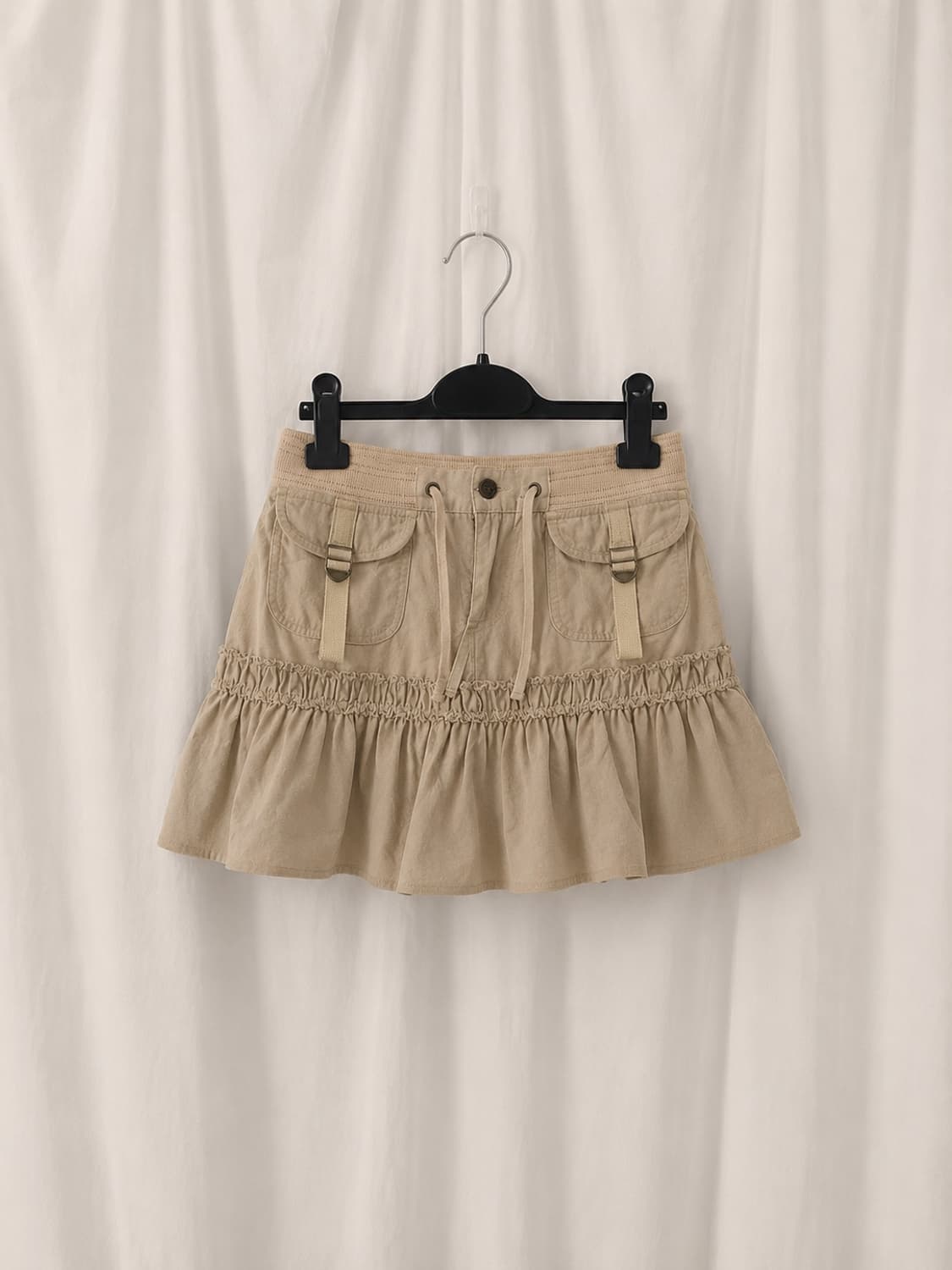 Vintage 로걀 모리걸 베이지 카고 포켓 미니스커트 상품이미지1
