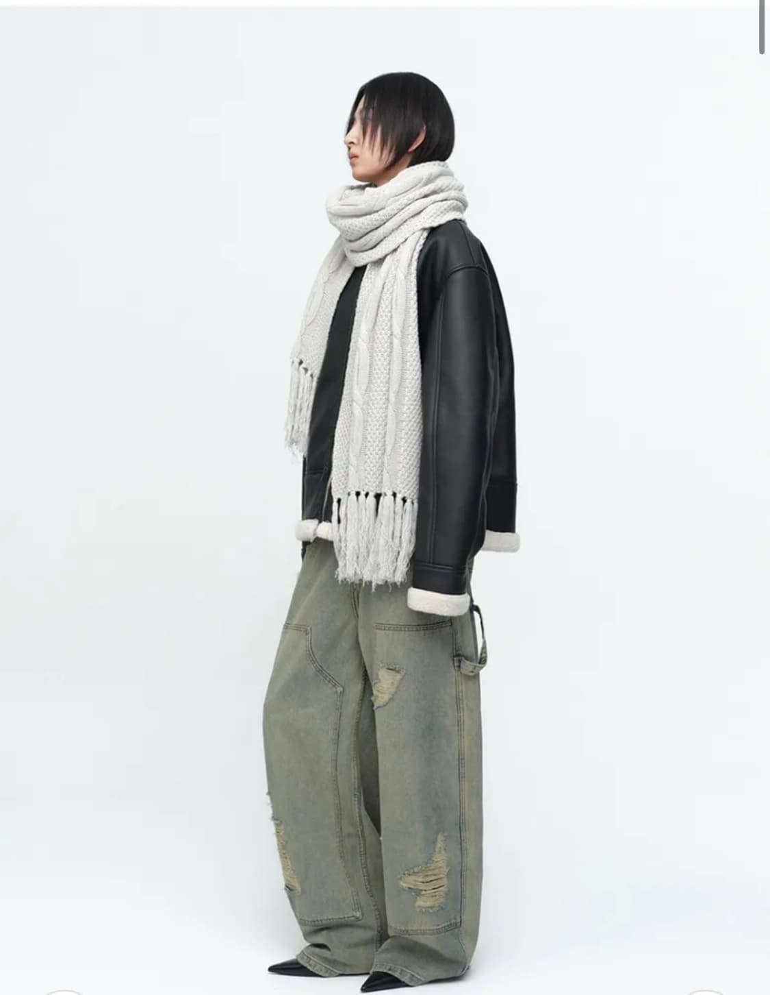 밀로 우먼 케이블 프린지 머플러 상품이미지3