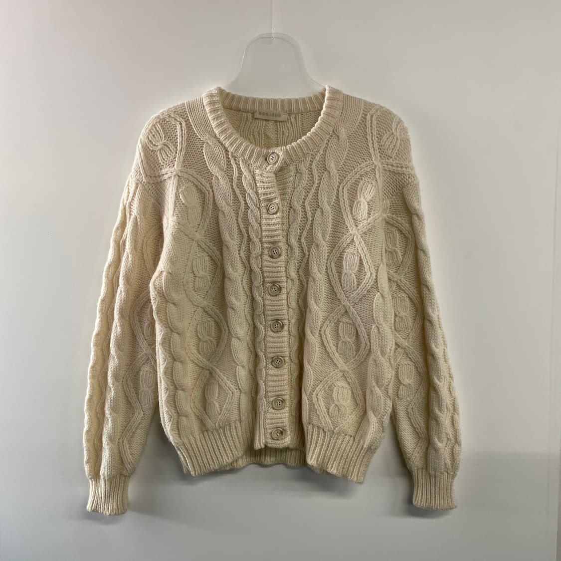 봉쥬르 피셔맨 케이블 울 가디건 상품이미지1