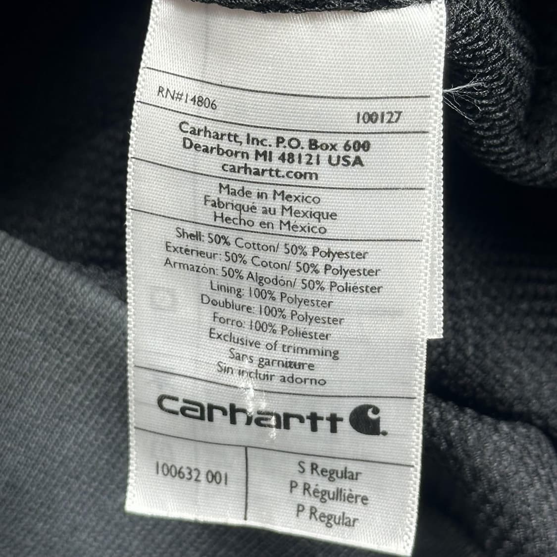칼하트 써멀 헤비 코튼 워싱 차콜 후드집업 (실측 L) 상품이미지8