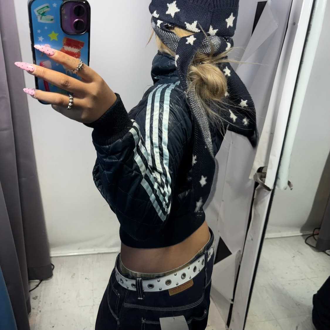 y2k 아디다스 네이비 퀄팅 자켓  상품이미지6