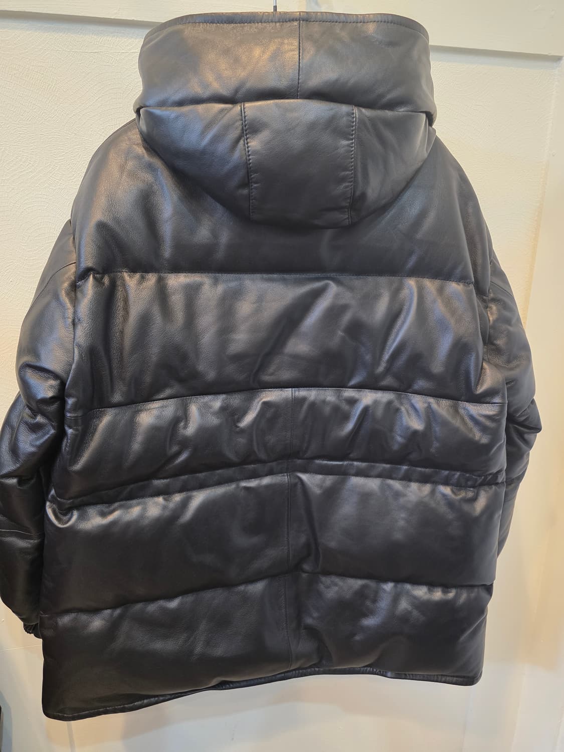 ROBO 블랙 가죽 구스패딩 자켓 66사이즈 상품이미지4